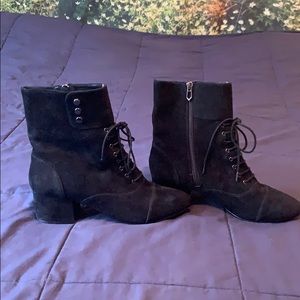 Botkier “Giorgia” black suede lace up booties sz 8